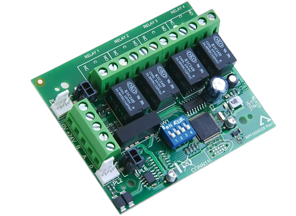 4 relays are mounted on the PCB without heat dissipation measures 4 relays are mounted on the PCB without heat dissipation measures